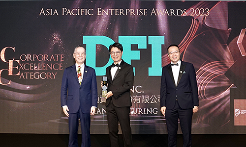 With its outstanding performance in aspects such as business operations and sustainable development, DFI stood out among 200 nominees to receive the Corporate Excellence Award. President Alexander Su received the award on behalf of the company